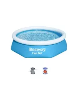 Piscina gonfiabile autoportante rotonda bestway 'fast set' con pompa e filtro a cartuccia 244x61 cm  - cod. 57450