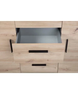 Mobile buffet grigio e quercia, 134x40x86 cm