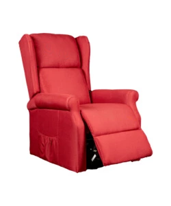 Poltrona con recliner elettrico bellahome "berg" tessuto bordeaux, 72,5x94x109 cm