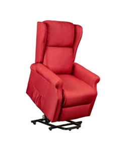 Poltrona con recliner elettrico bellahome "berg" tessuto bordeaux, 72,5x94x109 cm