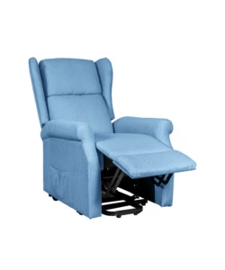 Poltrona con recliner elettrico bellahome "berg" tessuto azzurro, 72,5x94x109 cm