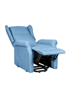 Poltrona con recliner elettrico bellahome "berg" tessuto azzurro, 72,5x94x109 cm