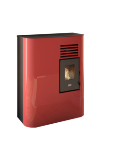 Stufa a pellet slim punto fuoco 'ida' rosso 4,0 kw