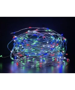 100 gocce led multicolor su filo di rame, 10 mt