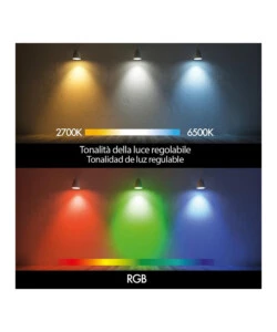 Faretto smart rgb+cct, 50w gu10