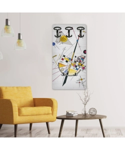 Attaccapanni "kandinsky" in legno con 5 ganci, 45x90x1 cm