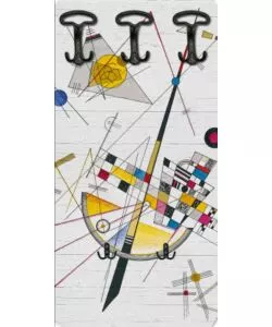 Attaccapanni 'kandinsky' in legno con 5 ganci, 45x90x1 cm