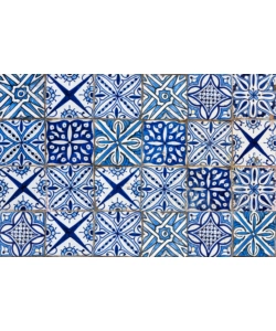 Paraschizzi in alluminio azulejos blu, 48x72 cm