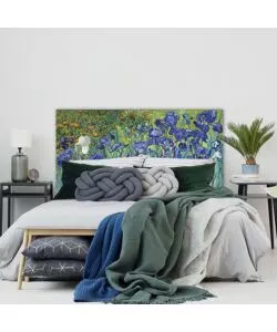 Testiera adesiva 'van gogh irises' per letto matrimoniale, 78x165 cm