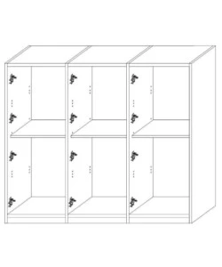 Armadio 6 ante "giotto" bianco graffiato, 258x54x240 cm