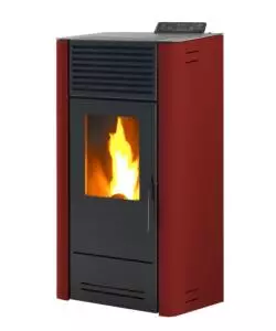 Stufa a pellet ventilata caris 'dalia 8' bordeaux 7,1 kw