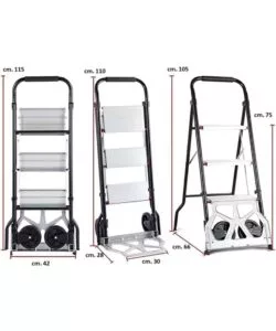 Scala-carrello con doppia funzione, portata 160 kg - grima