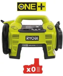 Compressore aria portatile a batteria ryobi "r18i-0" con accessori 18v, solo corpo macchina