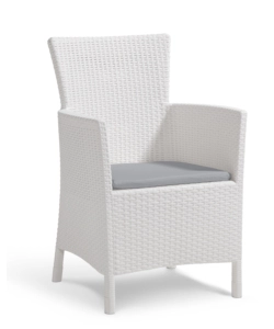 Poltrona da giardino 'iowa dining chair' con cuscino colore bianco, 89x60x62 cm - keter