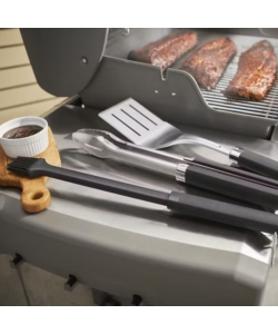 Kit 3 accessori pinza, paletta, pennello weber "precision" per barbecue