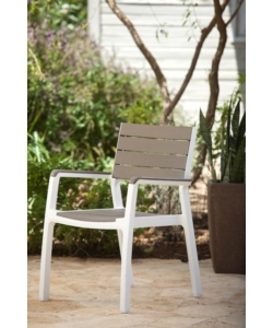 Set 2 sedie da giardino keter "harmony" in polipropilene colore  bianco e cappuccino, 59x60x86 cm