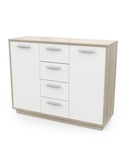 Mobile credenza da cucina con ripiani cassetti e armadietti in legno bianco  - BricoBravo