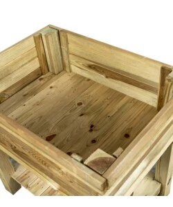 Fioriera per orto da esterno con supporto in legno di pino, 80x60x80h cm