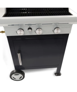 Barbecue a gas 3 fuochi barbecook "spring 3112" con griglie in ghisa, 133x57x115 cm