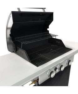 Barbecue a gas 3 fuochi barbecook "spring 3112" con griglie in ghisa, 133x57x115 cm