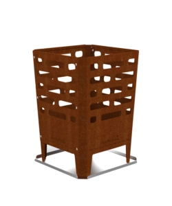 Braciere per legna barbecook "jill" in acciaio corten, 38x38 cm