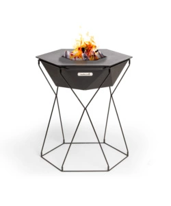 Barbecue a legna barbecook 'rila' in acciaio nero, diametro 75 cm