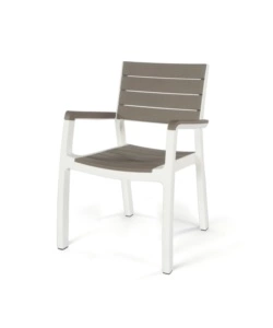 Sedia da giardino keter 'harmony' in polipropilene colore bianco e cappuccino, 59x60x86 cm