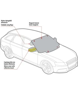 Copertura magnetica per auto lampa parabrezza e specchietti laterali, 4 stagioni