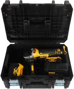 Smerigliatrice brushless a batteria dewalt dcg405pc con valigetta e due batterie da 18v 5.0 ah