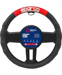 Coprivolante universale per auto sparco colore nero e rosso