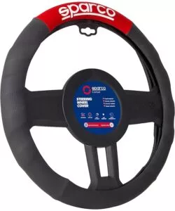 Coprivolante universale per auto sparco colore nero e rosso