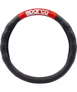 Coprivolante universale per auto sparco colore nero e rosso