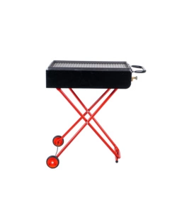 Barbecue a gas pieghevole con ruote nero e rosso,  73x43x74 cm - arnold