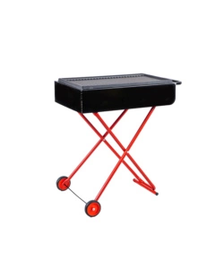 Barbecue a gas pieghevole con ruote nero e rosso,  73x43x74 cm - arnold