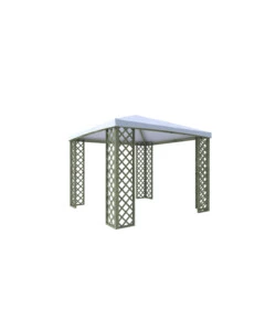 Gazebo da esterno 'fox 2022' in struttura in legno e copertura in pvc, 3x3 m