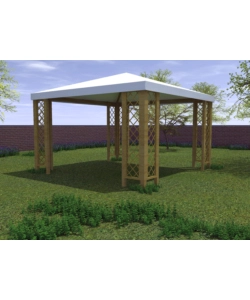 Gazebo da esterno 'capri' con grigliati in legno, 300x300 cm