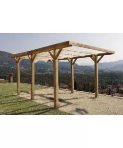 Carport auto in legno senza copertura 1 posto 3,04x5,12x2,33 mt