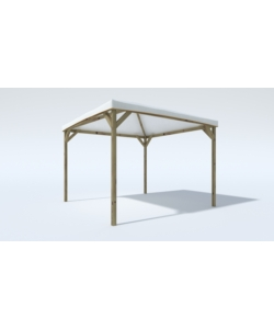 Gazebo da esterno 'joy' in legno di pino massello e copertura in pvc, 3x3 metri