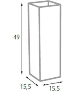 Porta ombrelli bianco squadrato, 16x16x49 cm