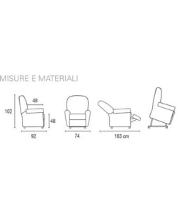 Poltrona con recliner e alzata elettrica "dea", rossa, 74x92x102 cm