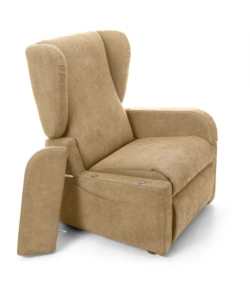 Poltrona con recliner e alzata elettrica 'dea', beige, 74x92x102 cm