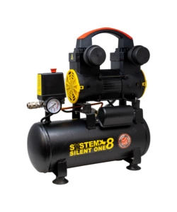 Compressore aria portatile silenziato system+ 8l 1,5hp - cod. sy091