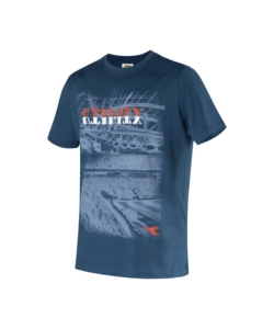 Diadora t-shirt da lavoro manica corta organic blu, tg m