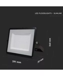 Faro led nero 3000k 100w, 8200lm