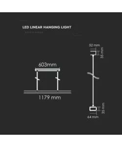 Plafoniera led a sospensione con chip samsung 4000k, 60w