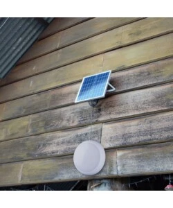 Plafoniera rotonda led per esterni con pannello solare e telecomando