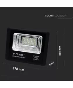 Faro led con telecomando e pannello solare 4000k, 20w