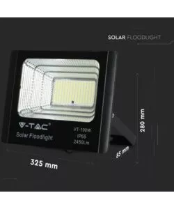 Faro led con pannello solare e telecomando 6000k, 35w