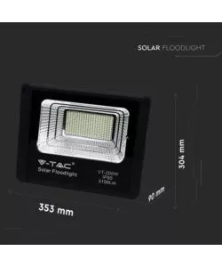 Faro led con telecomando e pannello solare 4000k, 40w