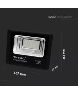 Faro led con telecomando e pannello solare 4000k, 50w